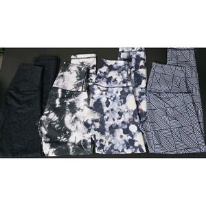 3 DYI Take Control Legging XS Blue Tie‎ Dye Speck Geometric Gym Active Yoga NEW